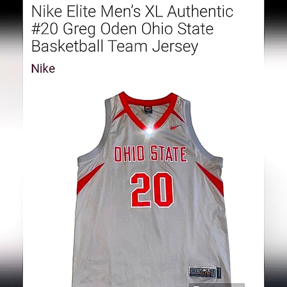 Nike Elite XL Authentic#20 Greg Odem Rare Vintg Grey Ohio St Basketball Jersey